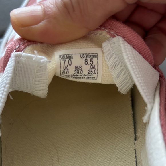Vans Pink and White Checkered Slip-On Sneakers, 39 (7 men, 8.5 women) - Picture 3 of 5